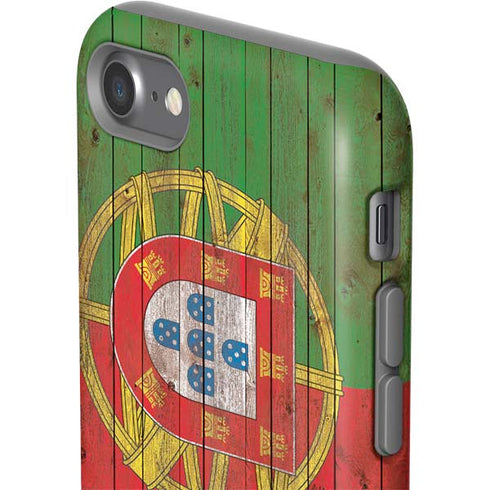 Portuguese Flag Dark Wood iPhone SE (2nd & 3rd Gen) Pro Case